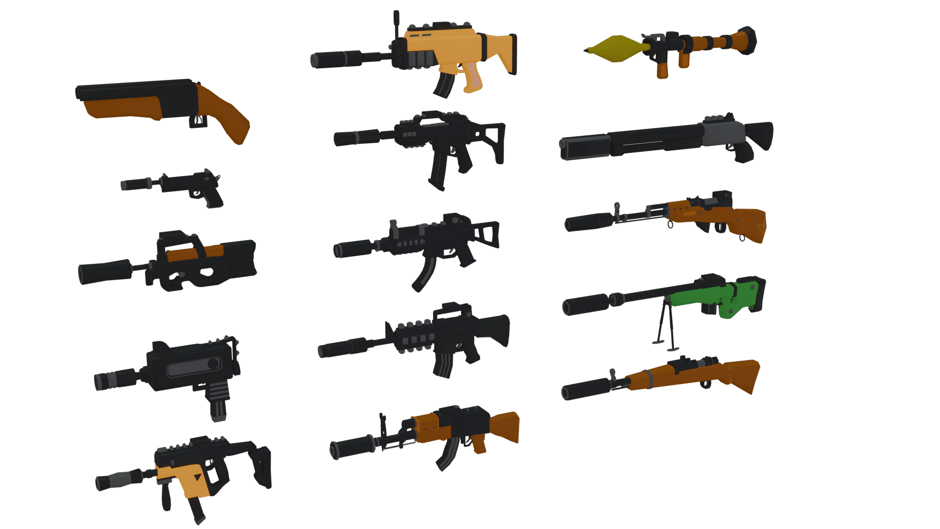 Toon Weapons render 2